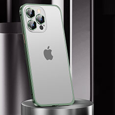 Carcasa Bumper Lujo Marco de Metal y Plastico Funda JL2 para Apple iPhone 13 Pro Max Verde