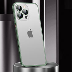 Carcasa Bumper Lujo Marco de Metal y Plastico Funda JL2 para Apple iPhone 13 Pro Verde