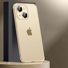 Carcasa Bumper Lujo Marco de Metal y Plastico Funda JL2 para Apple iPhone 15 Plus Oro