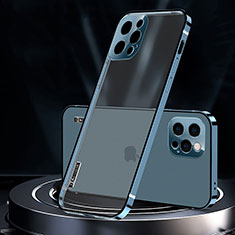 Carcasa Bumper Lujo Marco de Metal y Plastico Funda JL3 para Apple iPhone 13 Pro Azul