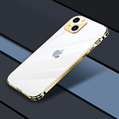 Carcasa Bumper Lujo Marco de Metal y Plastico Funda JL3 para Apple iPhone 14 Plus Oro