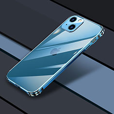 Carcasa Bumper Lujo Marco de Metal y Plastico Funda JL3 para Apple iPhone 15 Azul