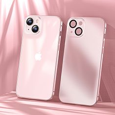 Carcasa Bumper Lujo Marco de Metal y Plastico Funda LF1 para Apple iPhone 13 Oro Rosa