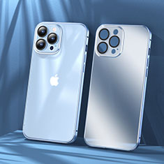 Carcasa Bumper Lujo Marco de Metal y Plastico Funda LF1 para Apple iPhone 13 Pro Azul