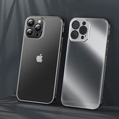 Carcasa Bumper Lujo Marco de Metal y Plastico Funda LF1 para Apple iPhone 13 Pro Max Negro