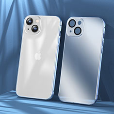 Carcasa Bumper Lujo Marco de Metal y Plastico Funda LF1 para Apple iPhone 14 Azul