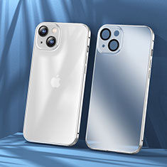 Carcasa Bumper Lujo Marco de Metal y Plastico Funda LF1 para Apple iPhone 14 Plata