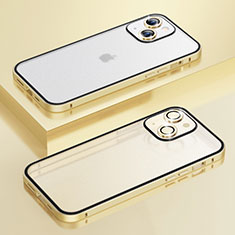 Carcasa Bumper Lujo Marco de Metal y Plastico Funda LF3 para Apple iPhone 13 Oro