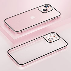 Carcasa Bumper Lujo Marco de Metal y Plastico Funda LF3 para Apple iPhone 13 Oro Rosa