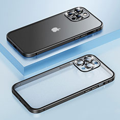Carcasa Bumper Lujo Marco de Metal y Plastico Funda LF3 para Apple iPhone 13 Pro Negro