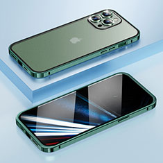Carcasa Bumper Lujo Marco de Metal y Plastico Funda LF4 para Apple iPhone 14 Pro Verde