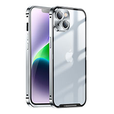 Carcasa Bumper Lujo Marco de Metal y Plastico Funda LK1 para Apple iPhone 13 Plata