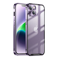 Carcasa Bumper Lujo Marco de Metal y Plastico Funda LK1 para Apple iPhone 14 Plus Morado