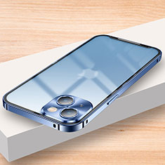 Carcasa Bumper Lujo Marco de Metal y Plastico Funda LK2 para Apple iPhone 14 Azul