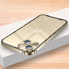 Carcasa Bumper Lujo Marco de Metal y Plastico Funda LK2 para Apple iPhone 15 Oro