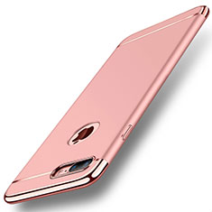 Carcasa Bumper Lujo Marco de Metal y Plastico Funda M01 para Apple iPhone 7 Plus Oro Rosa