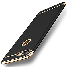 Carcasa Bumper Lujo Marco de Metal y Plastico Funda M01 para Apple iPhone 8 Plus Negro