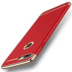 Carcasa Bumper Lujo Marco de Metal y Plastico Funda M01 para Apple iPhone 8 Plus Rojo