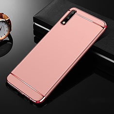 Carcasa Bumper Lujo Marco de Metal y Plastico Funda M01 para Huawei Enjoy 10 Oro Rosa