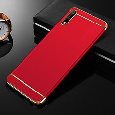 Carcasa Bumper Lujo Marco de Metal y Plastico Funda M01 para Huawei Enjoy 10 Rojo
