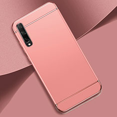 Carcasa Bumper Lujo Marco de Metal y Plastico Funda M01 para Huawei Enjoy 10S Oro Rosa