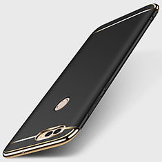Carcasa Bumper Lujo Marco de Metal y Plastico Funda M01 para Huawei Enjoy 7S Negro