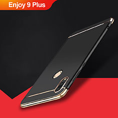Carcasa Bumper Lujo Marco de Metal y Plastico Funda M01 para Huawei Enjoy 9 Plus Negro