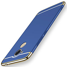 Carcasa Bumper Lujo Marco de Metal y Plastico Funda M01 para Huawei Honor 6C Azul