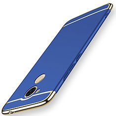 Carcasa Bumper Lujo Marco de Metal y Plastico Funda M01 para Huawei Honor 6C Pro Azul