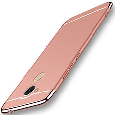Carcasa Bumper Lujo Marco de Metal y Plastico Funda M01 para Huawei Honor 6C Pro Oro Rosa