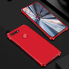 Carcasa Bumper Lujo Marco de Metal y Plastico Funda M01 para Huawei Honor V20 Rojo
