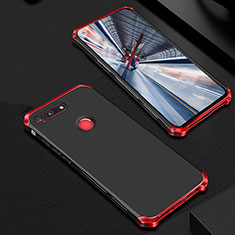 Carcasa Bumper Lujo Marco de Metal y Plastico Funda M01 para Huawei Honor V20 Rojo y Negro