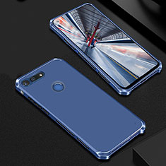 Carcasa Bumper Lujo Marco de Metal y Plastico Funda M01 para Huawei Honor View 20 Azul