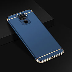 Carcasa Bumper Lujo Marco de Metal y Plastico Funda M01 para Huawei Nova 5i Pro Azul