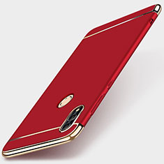 Carcasa Bumper Lujo Marco de Metal y Plastico Funda M01 para Huawei P Smart (2019) Rojo
