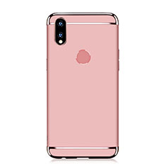 Carcasa Bumper Lujo Marco de Metal y Plastico Funda M01 para Huawei P Smart+ Plus Oro Rosa