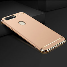 Carcasa Bumper Lujo Marco de Metal y Plastico Funda M01 para Oppo A7 Oro