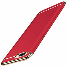 Carcasa Bumper Lujo Marco de Metal y Plastico Funda M01 para Oppo AX5 Rojo
