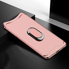 Carcasa Bumper Lujo Marco de Metal y Plastico Funda M01 para Oppo Find X Super Flash Edition Oro Rosa