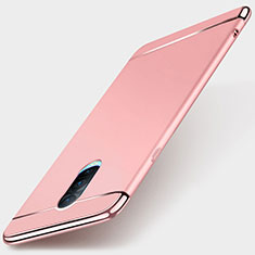 Carcasa Bumper Lujo Marco de Metal y Plastico Funda M01 para Oppo R17 Pro Oro Rosa