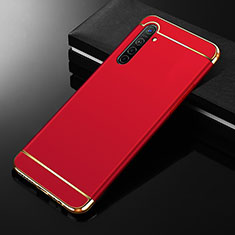 Carcasa Bumper Lujo Marco de Metal y Plastico Funda M01 para Realme X2 Rojo