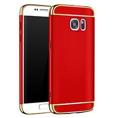 Carcasa Bumper Lujo Marco de Metal y Plastico Funda M01 para Samsung Galaxy S7 G930F G930FD Rojo