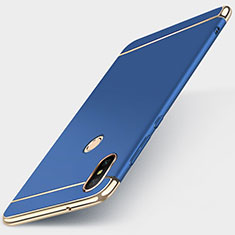 Carcasa Bumper Lujo Marco de Metal y Plastico Funda M01 para Xiaomi Redmi 6 Pro Azul