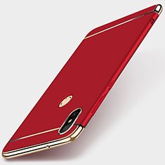 Carcasa Bumper Lujo Marco de Metal y Plastico Funda M01 para Xiaomi Redmi 6 Pro Rojo