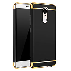 Carcasa Bumper Lujo Marco de Metal y Plastico Funda M01 para Xiaomi Redmi Note 3 MediaTek Negro