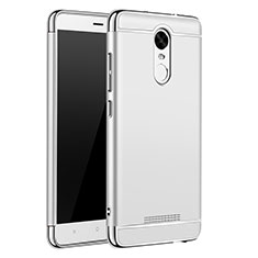 Carcasa Bumper Lujo Marco de Metal y Plastico Funda M01 para Xiaomi Redmi Note 3 MediaTek Plata