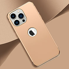 Carcasa Bumper Lujo Marco de Metal y Plastico Funda M02 para Apple iPhone 14 Pro Max Oro