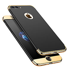 Carcasa Bumper Lujo Marco de Metal y Plastico Funda M02 para Apple iPhone 8 Plus Negro