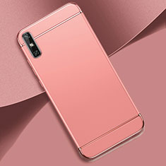 Carcasa Bumper Lujo Marco de Metal y Plastico Funda M02 para Huawei Enjoy 10e Oro Rosa