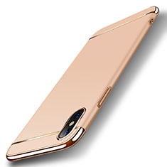Carcasa Bumper Lujo Marco de Metal y Plastico Funda M05 para Apple iPhone X Oro